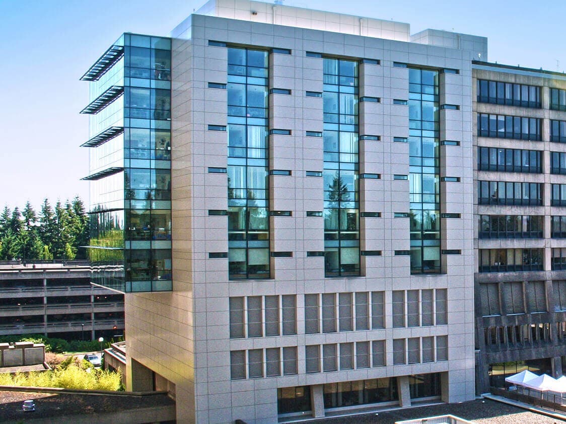 Providence St. Vincent Medical Center East Tower expansion, glass-and-stone facade, Portland, Oregon